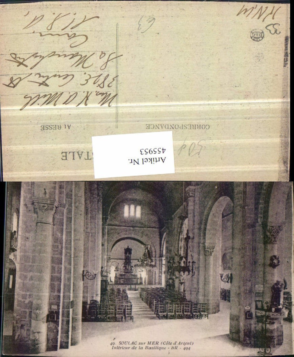 455953,Aquitanien Gironde Soulac-sur-Mer Basilique Kirche Innenansicht