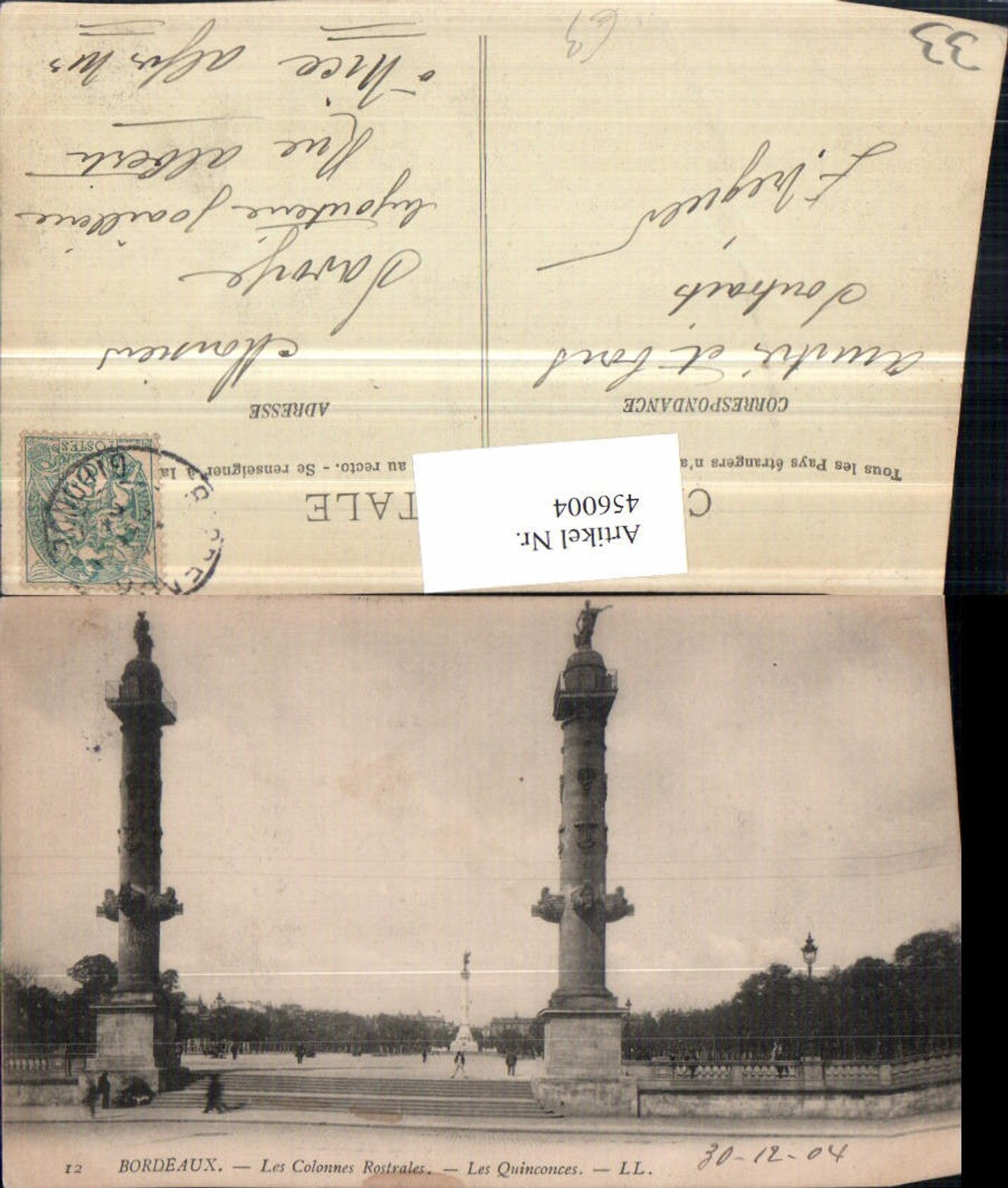 456004,Aquitanien Gironde Bordeaux Colonnes Rostrales Säulen