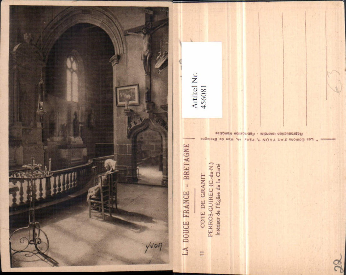 456081,Bretagne Cote-Amor Perros-Guirec Eglise de la Clarte Kirche Interieur