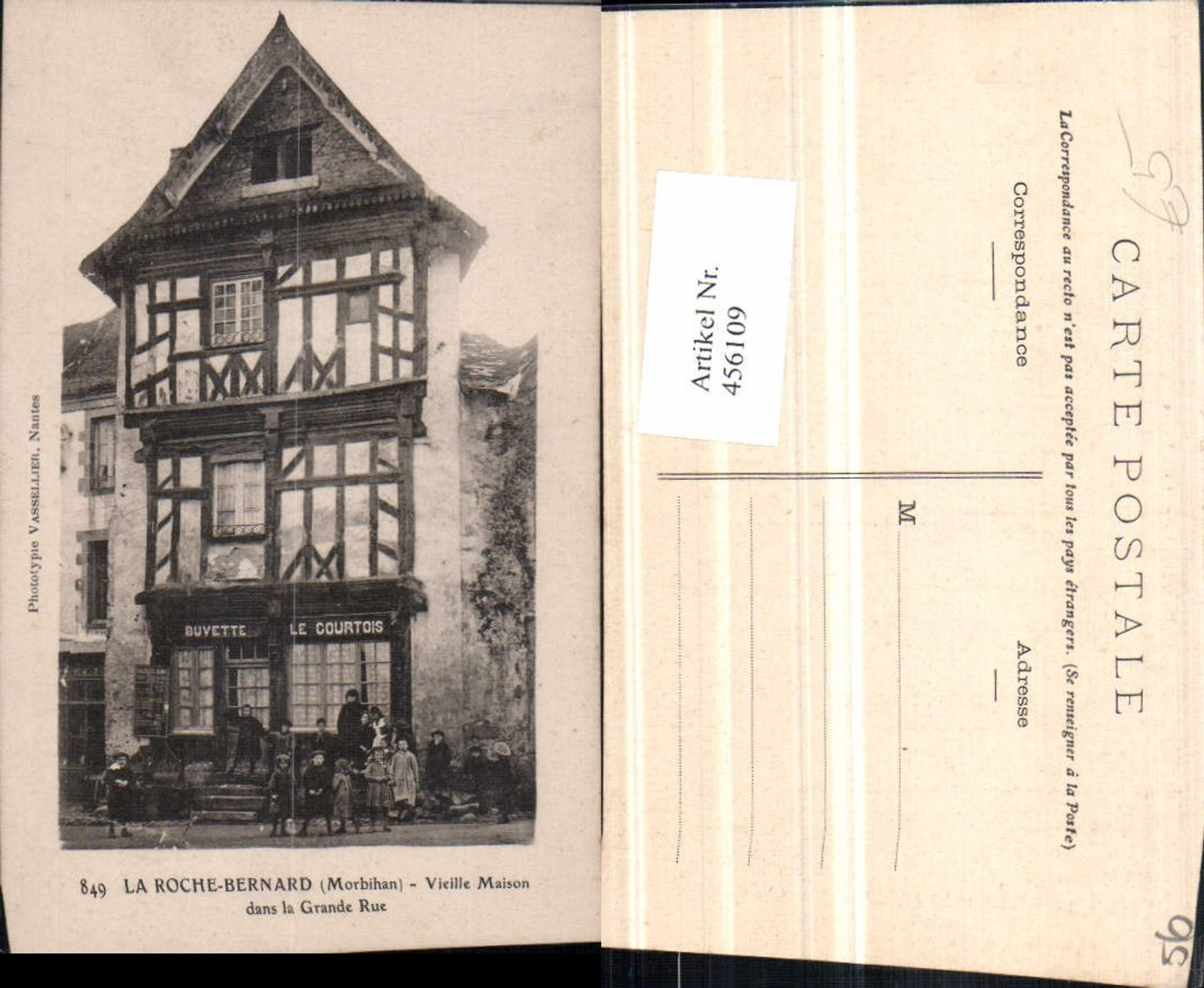 456109,Bretagne Morbihan Roche-Bernard Vieille Maison Haus
