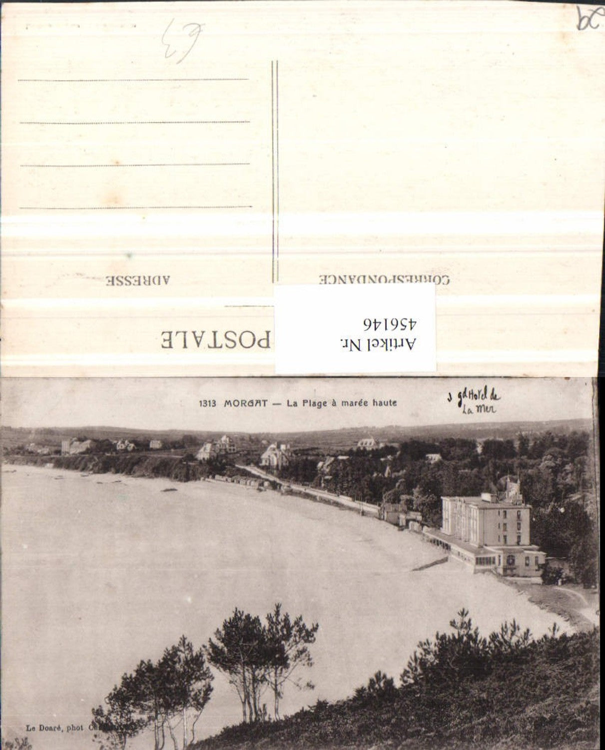456146,Bretagne Finistere Morgat Plage a maree haute Strand