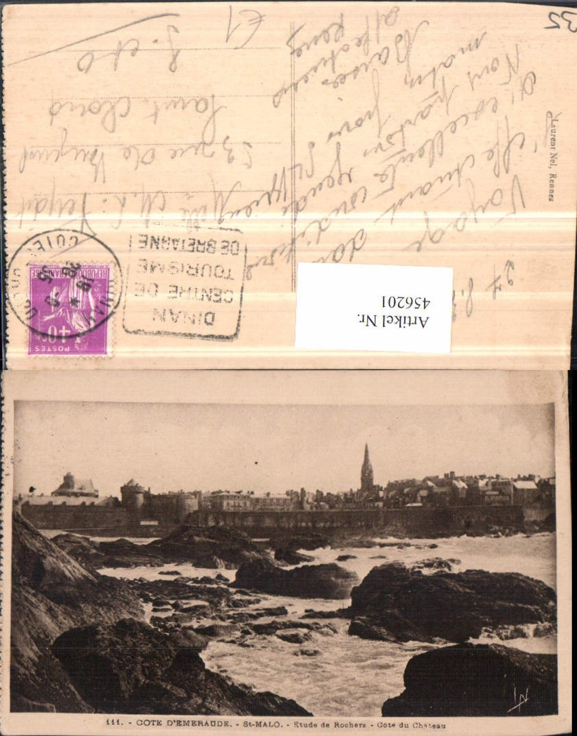 456201,Bretagne Ille-et-Vilaine St-Malo Cote du Chateau Teilansicht Küste
