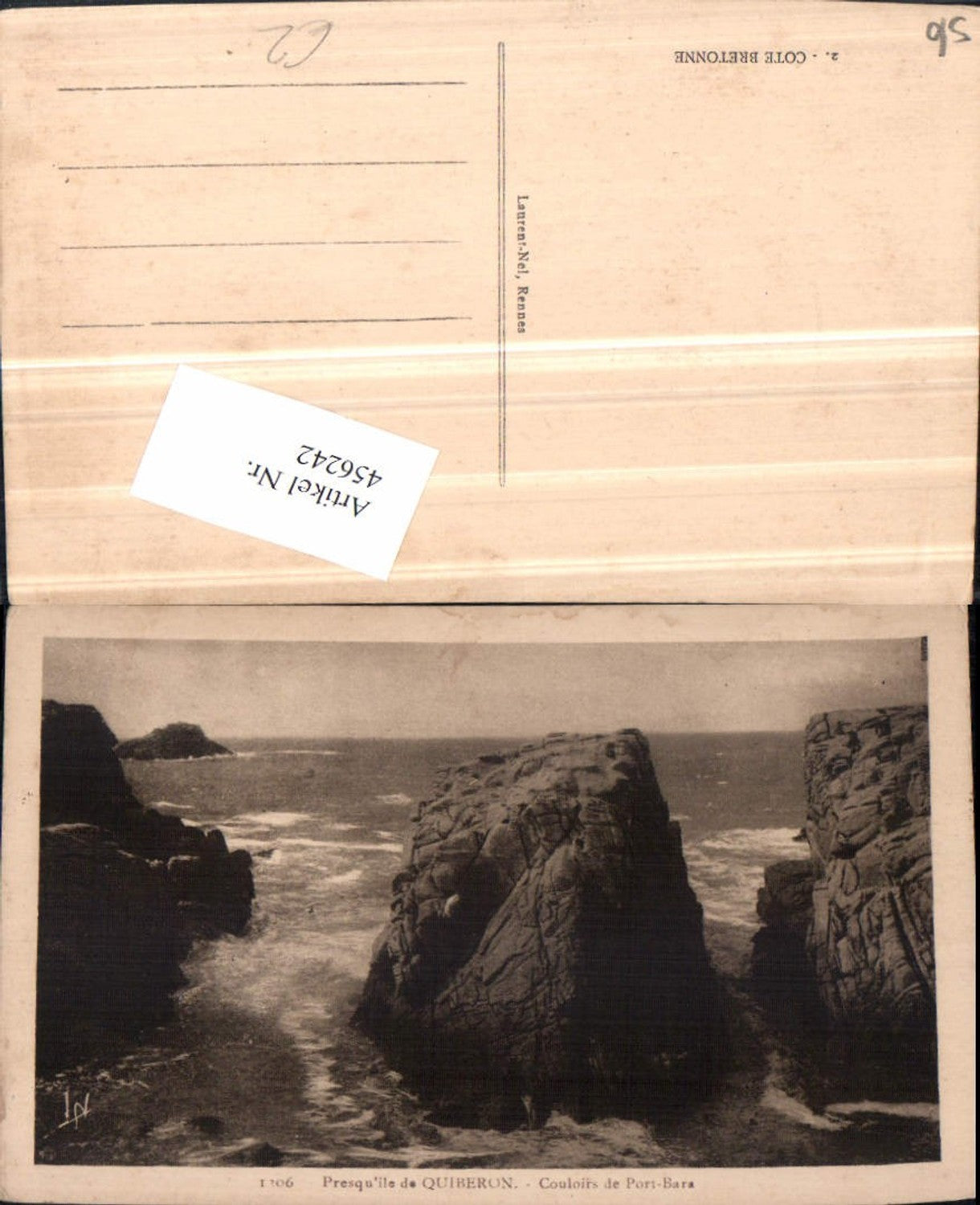 456242,Bretagne Morbihan Quiberon Couloirs de Port-Bara Küste Felsen