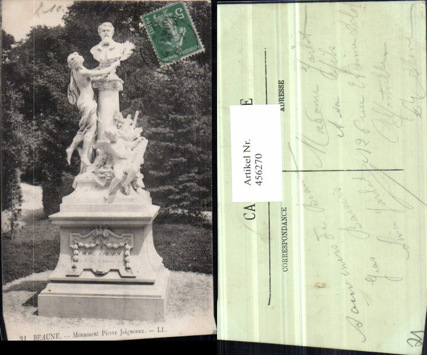456270,Burgund Cote-Or Beaune Monument Pierre Joigneaux Büste