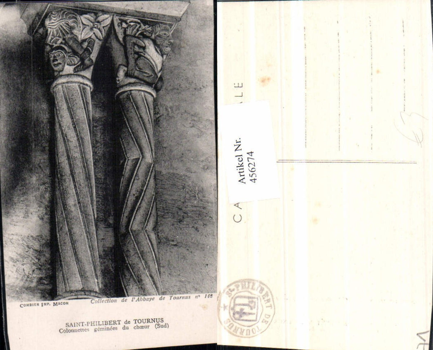 456274,Burgund Saone-et-Loire Tournus Saint-Philibert Colonnettes Stuck
