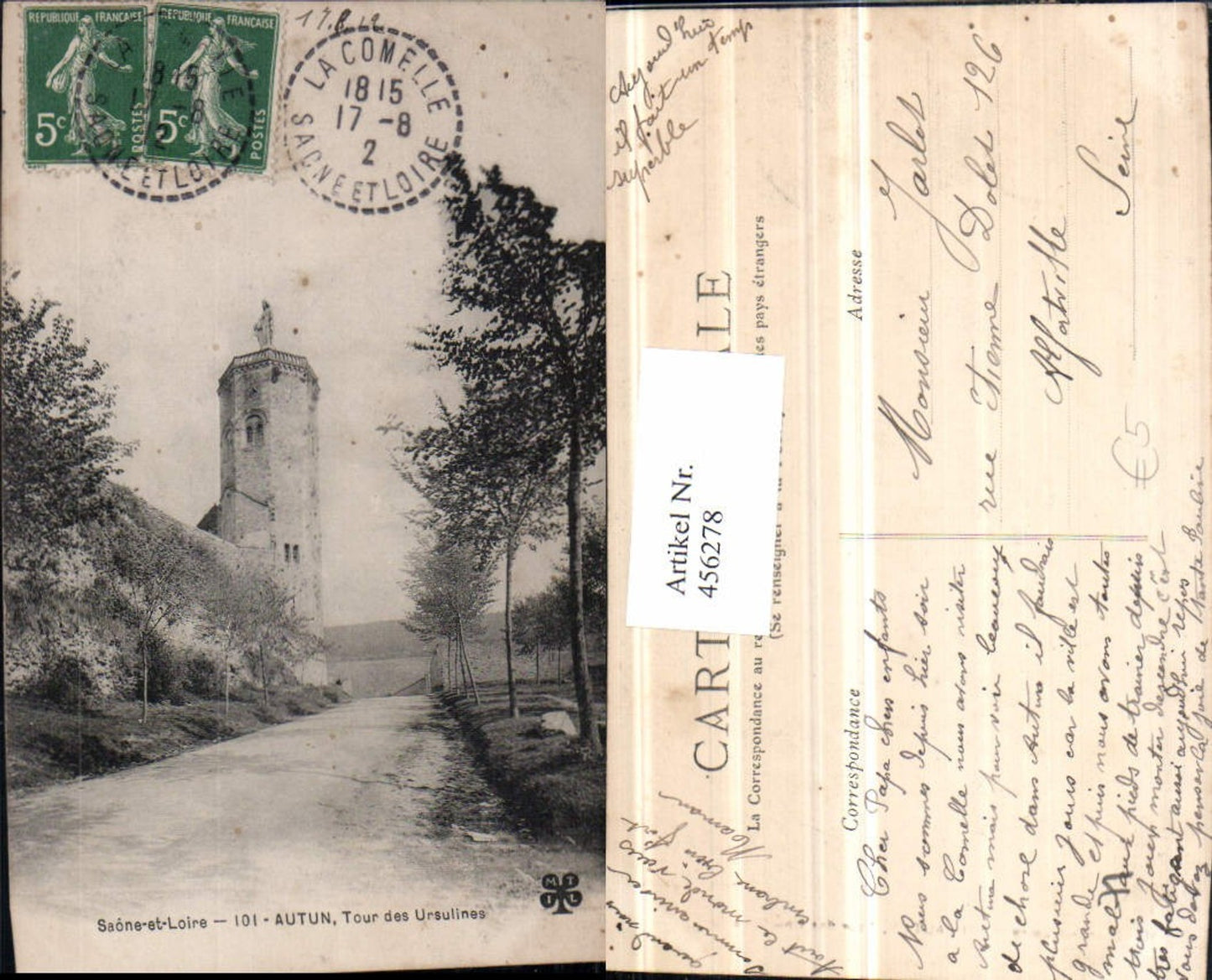456278,Burgund Saone-et-Loire Autun Tour des Ursulines Turm