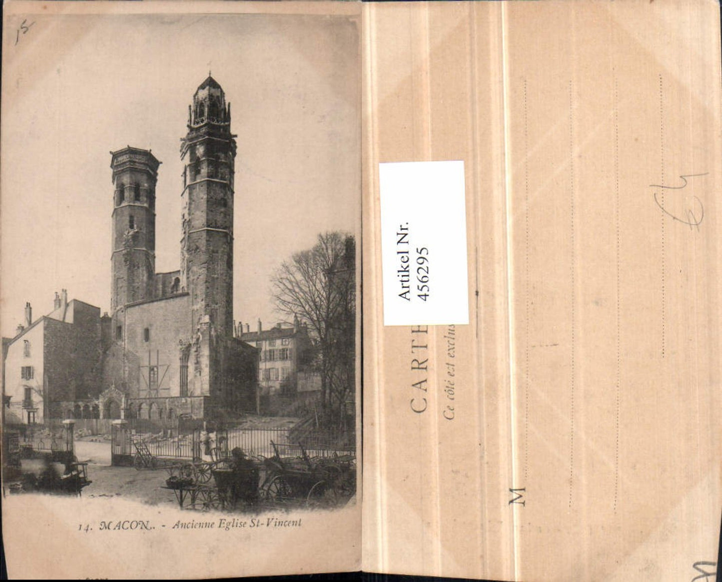 456295,Burgund Saone-et-Loire Macon Eglise St-Vincent Kirche Türme