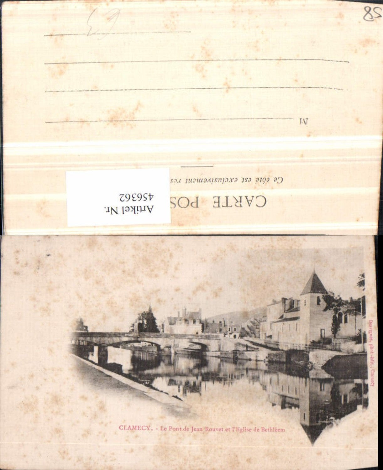 456362,Burgund Nievre Clamecy Pont Jean Rouvet et Eglise Bethleem Brücke Kirche
