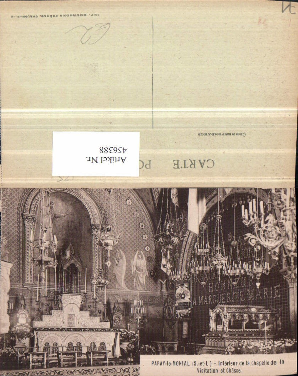 456388,Burgund Saone-et-Loire Paray-le-Monial Chapelle Visitation Interieur Kirche