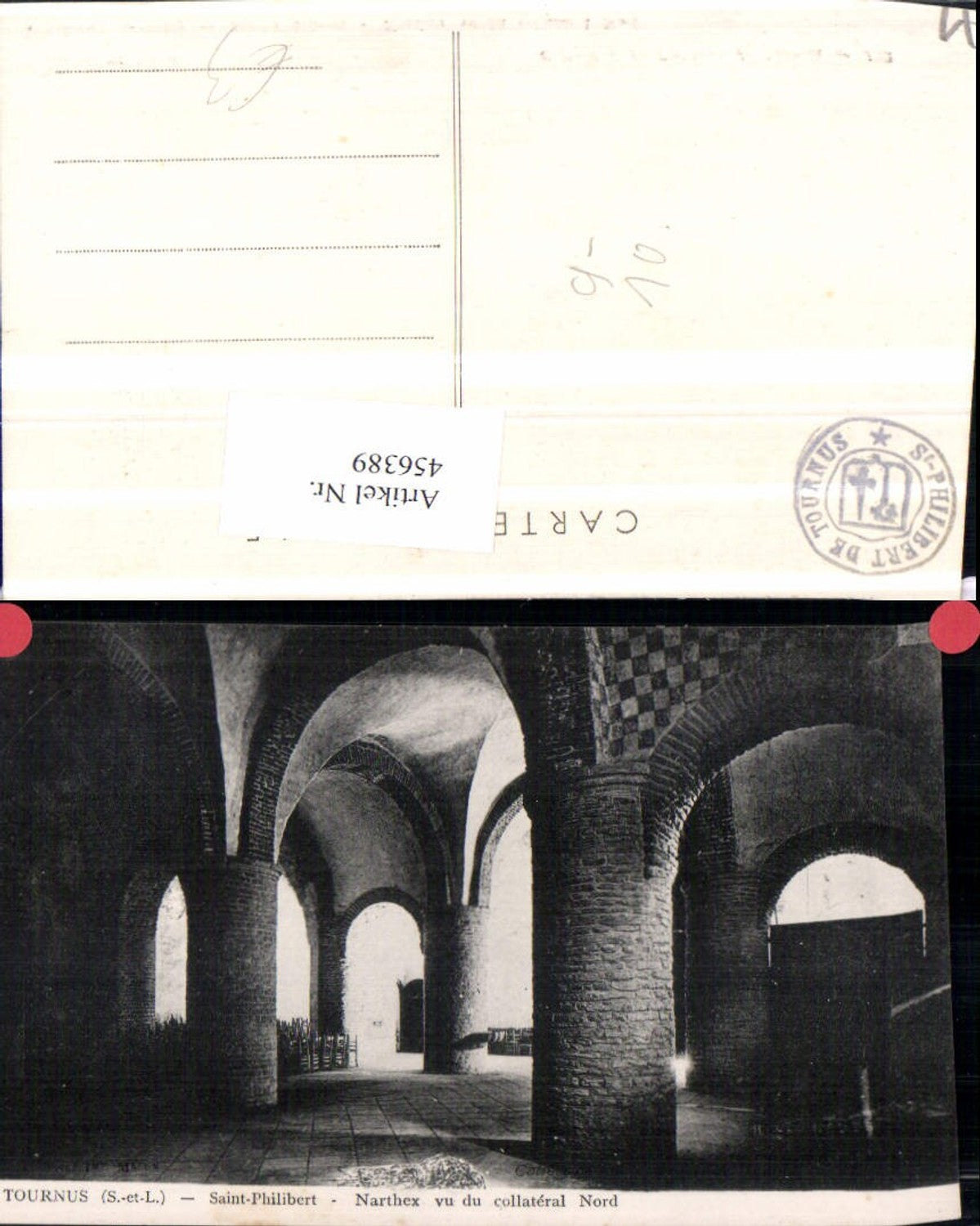456389,Burgund Saone-et-Loire Tournus Saint-Philibert Narthex Säulen