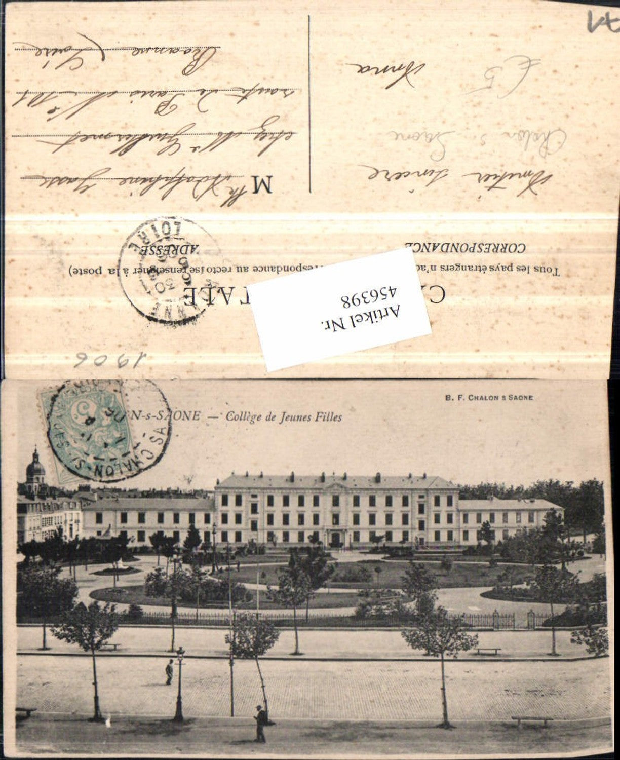 456398,Burgund Saone-et-Loire Chaon-sur-Saone College Jeunes Filles