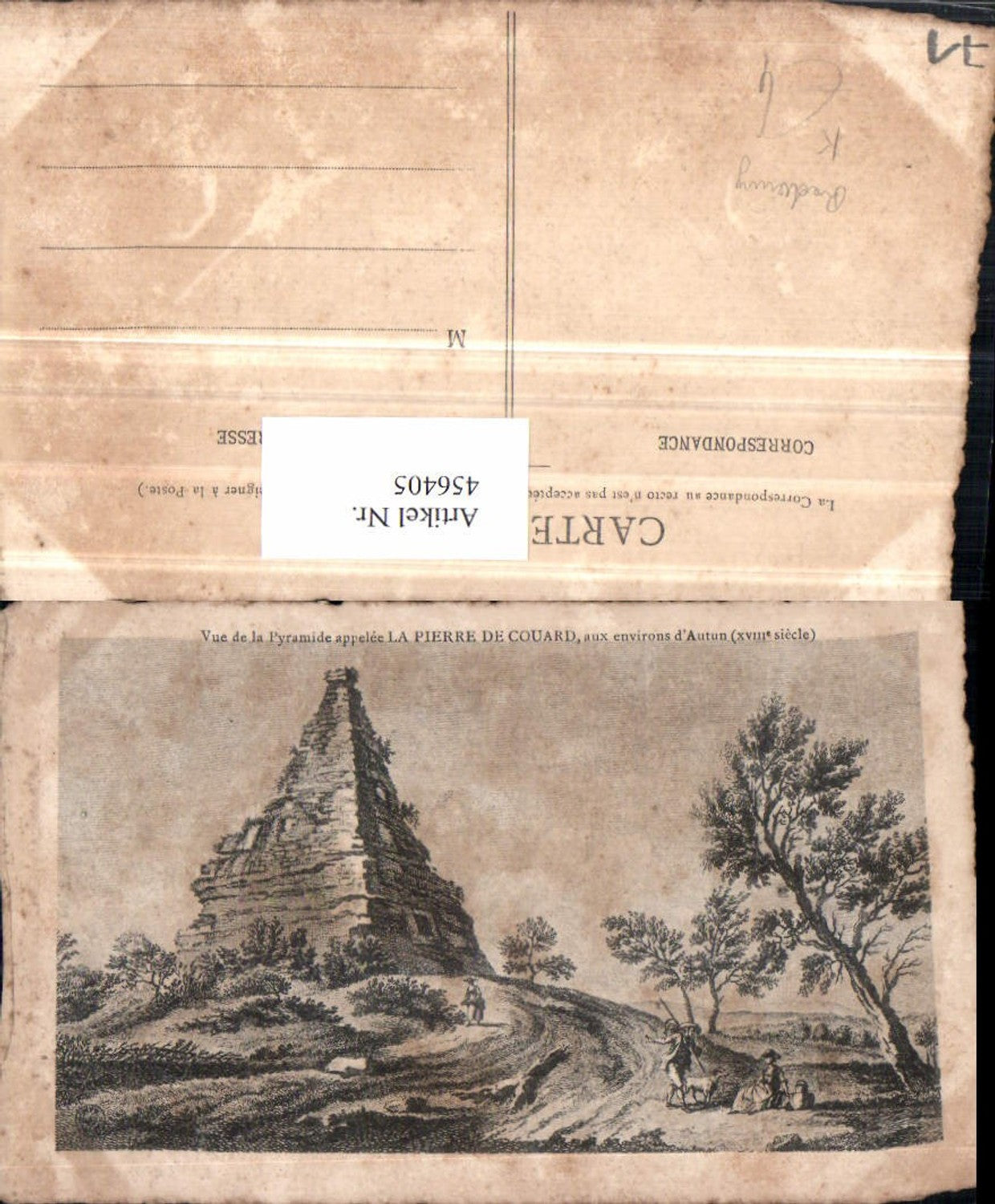 456405,Künstler AK Radierung Burgund Saone-et-Loire Autun Pierre Couard Pyramide