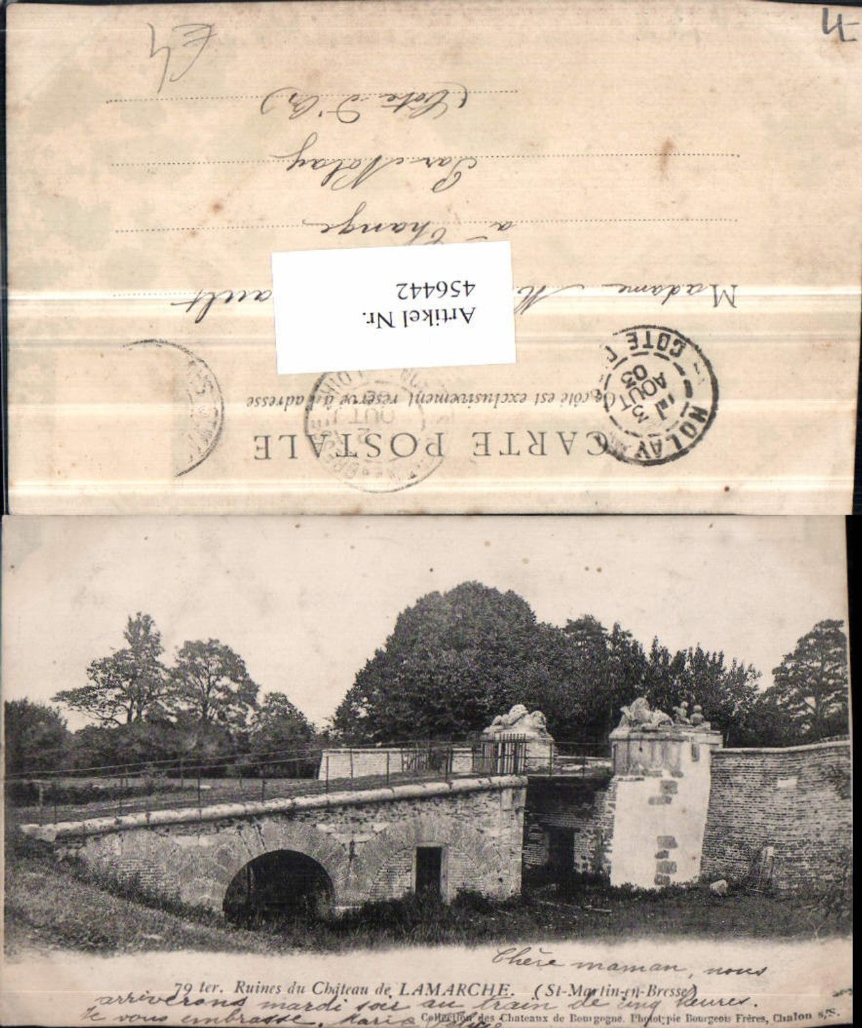 456442,Burgund Saone-et-Loire St-Martin-en-Bresse Ruines Chateau Lamarche