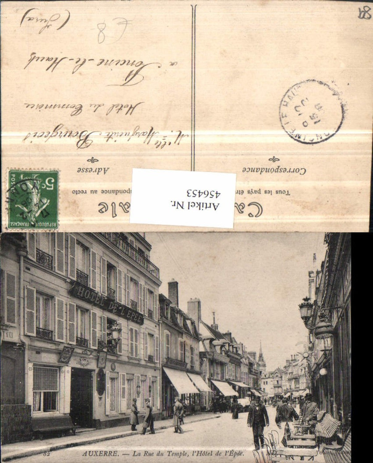 456453,Burgund Yonne Auxerre Rue du Temple Straßenansicht Hotel Epee
