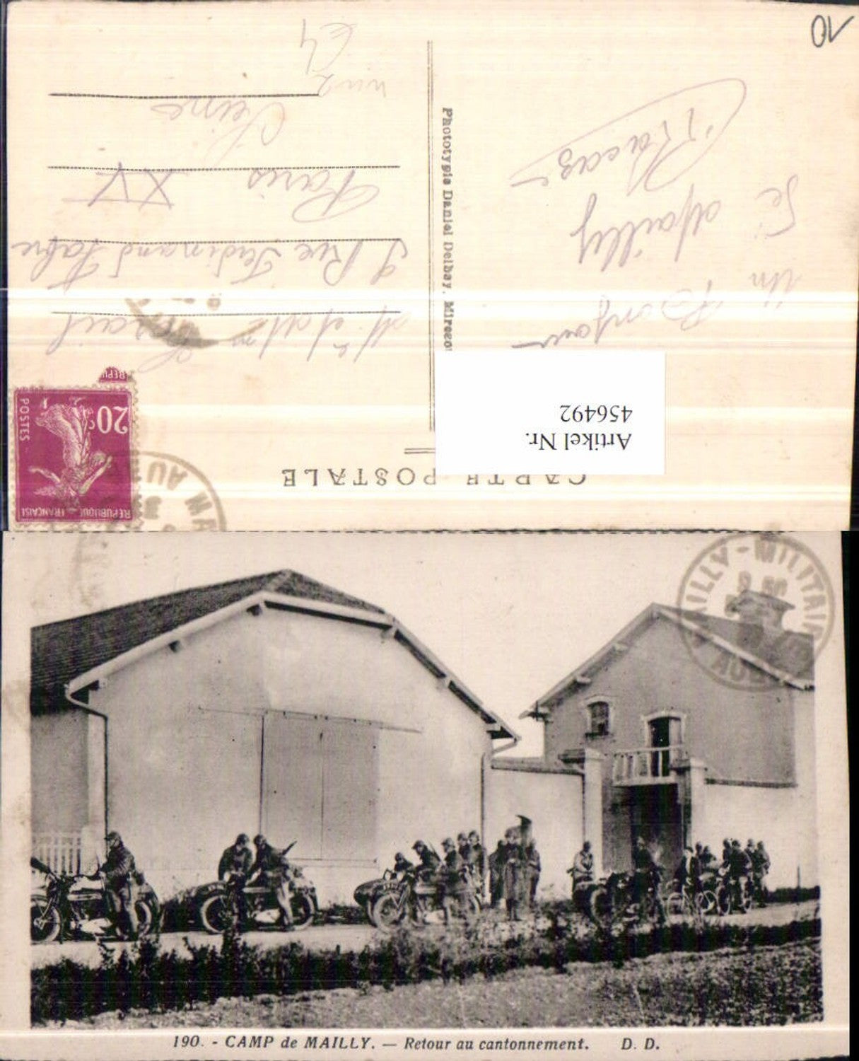 456492,Champagne-Ardenne Aube Camp de Mailly WW2 Retour au cantonnement
