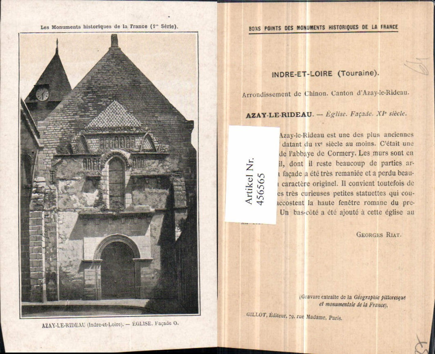 456565,Centre Indre-et-Loire Azay-le-Rideau Eglise Kirche
