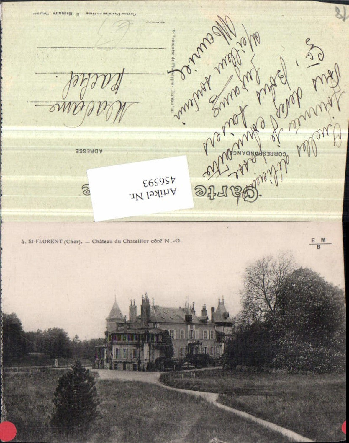456593,Centre Cher St-Florent Chateau du Chatellier Schloss