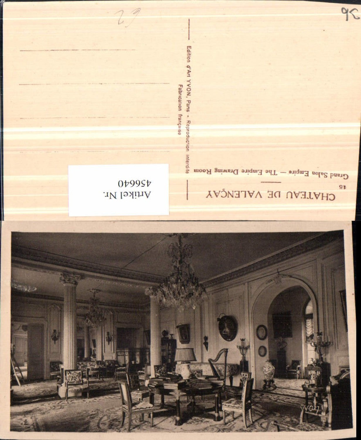 456640,Centre Indre Valencay Chateau Grand Salon Empire Schloss Saal