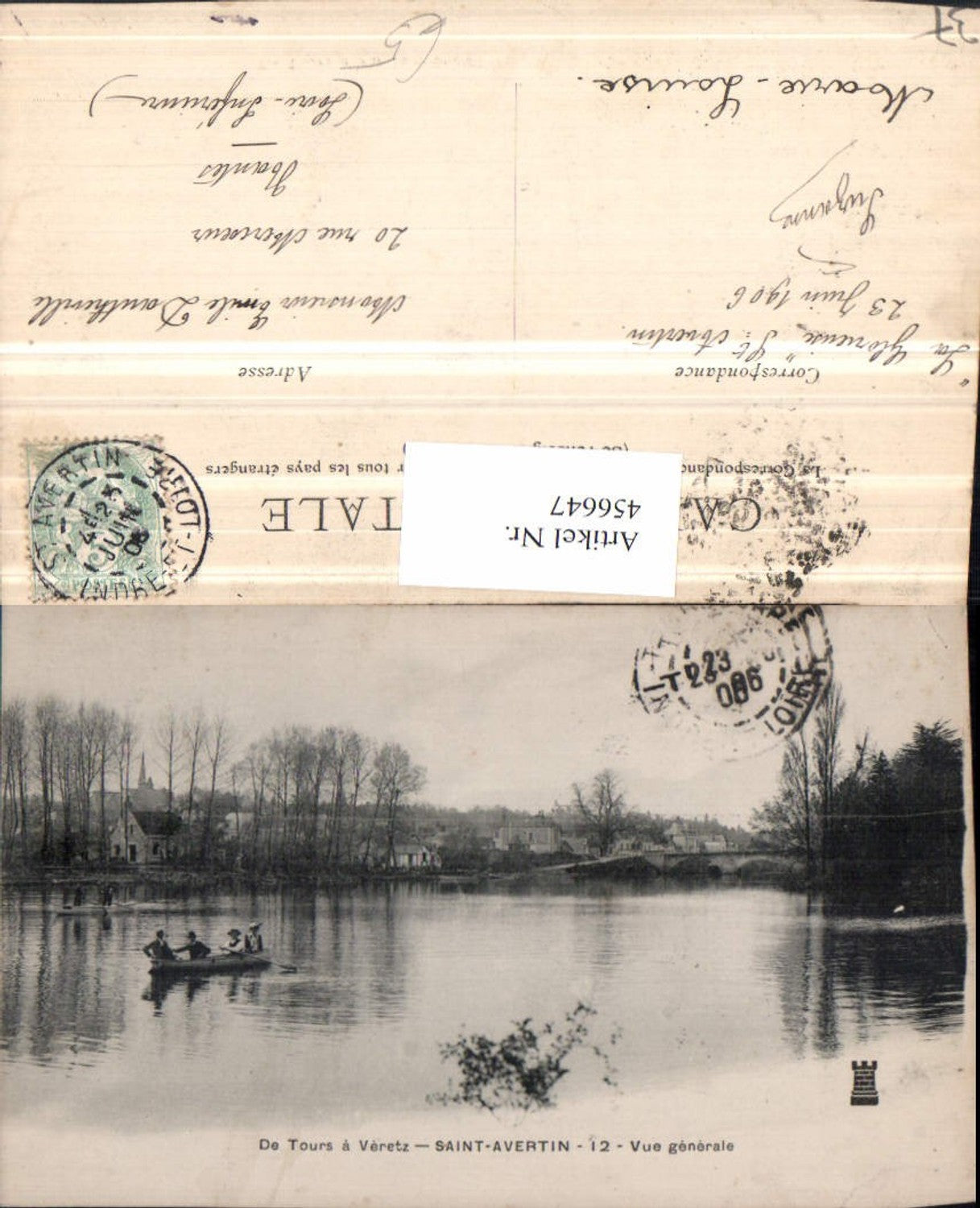 456647,Centre Indre-et-Loire Saint-Avertin Vue generale Teilansicht Ruderboot