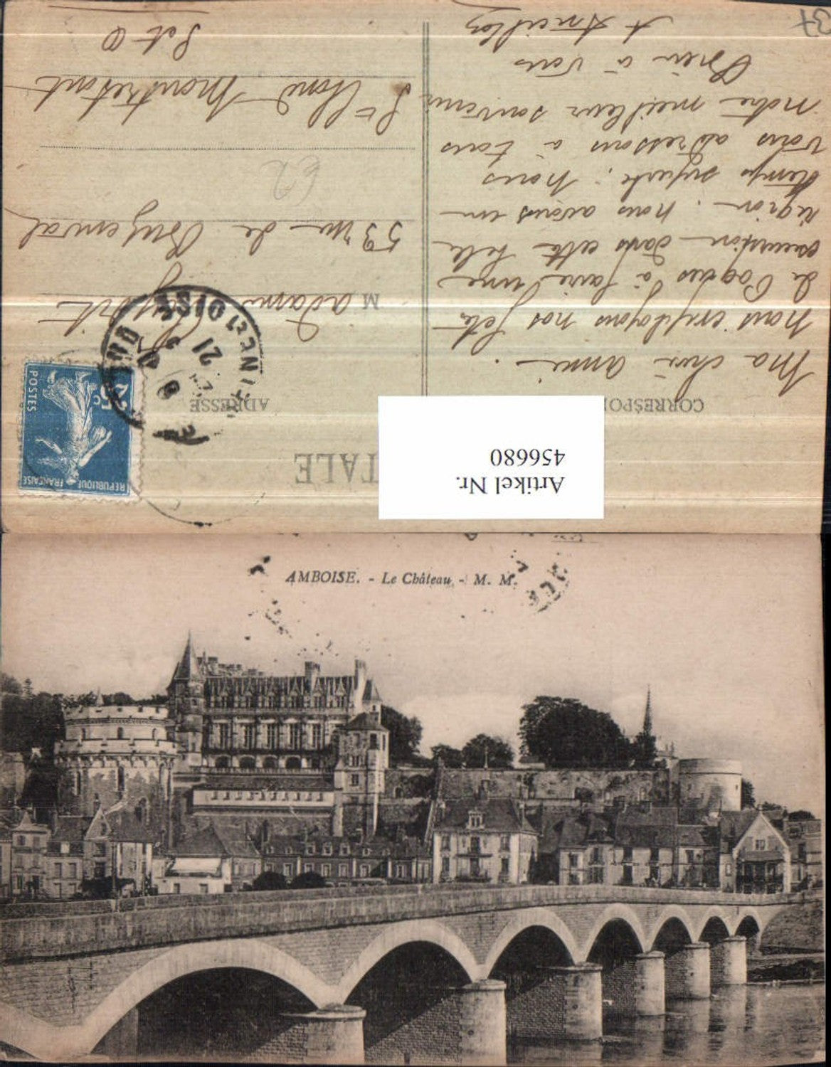 456680,Centre Indre-et-Loire Amboise Le Chateau Schloss Brücke