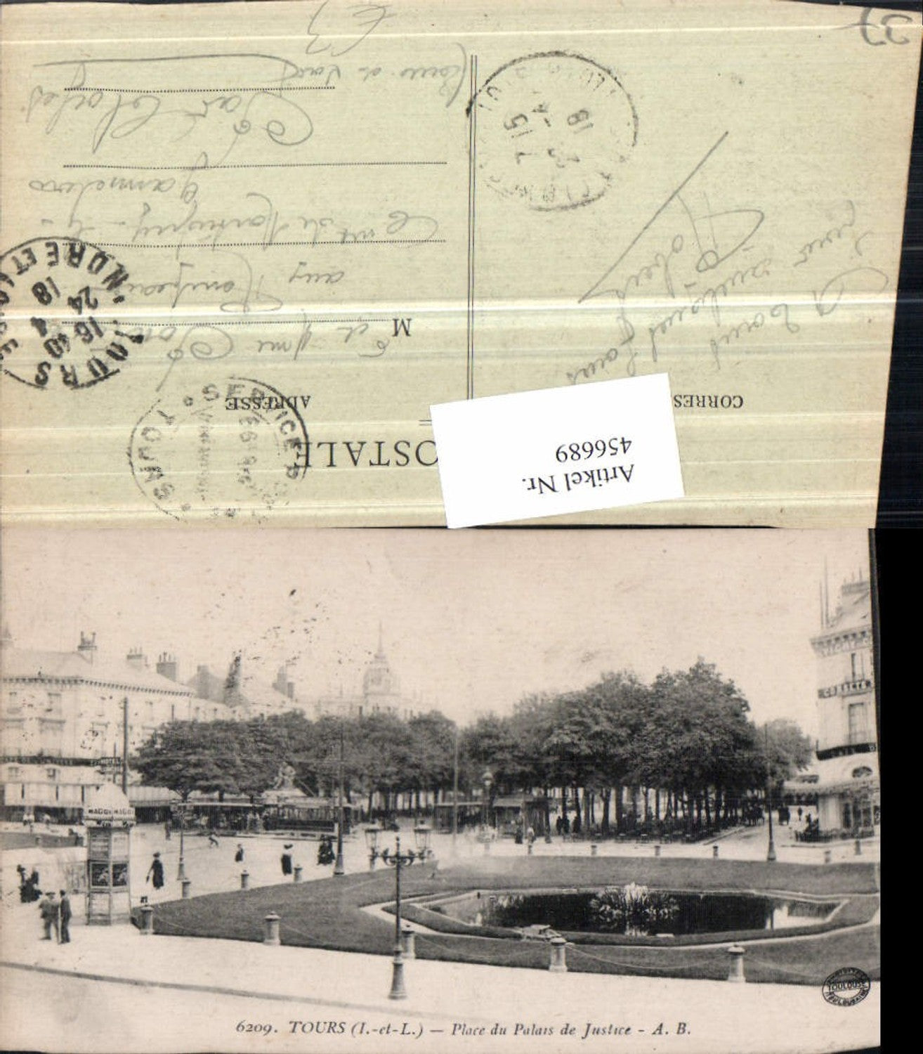 456689,Centre Indre-et-Loire Tours Place du Palais de Justice Platz