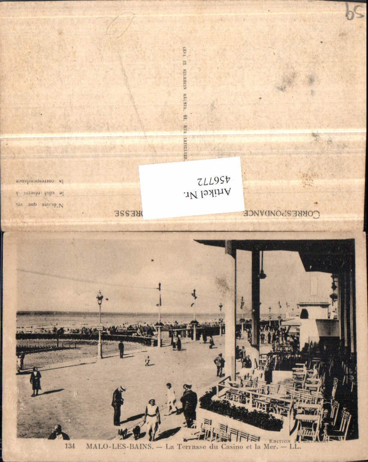 456772,Nord-Pas-de-Calais Nord Malo-les-Bains Terrasse du Casino et la Mer