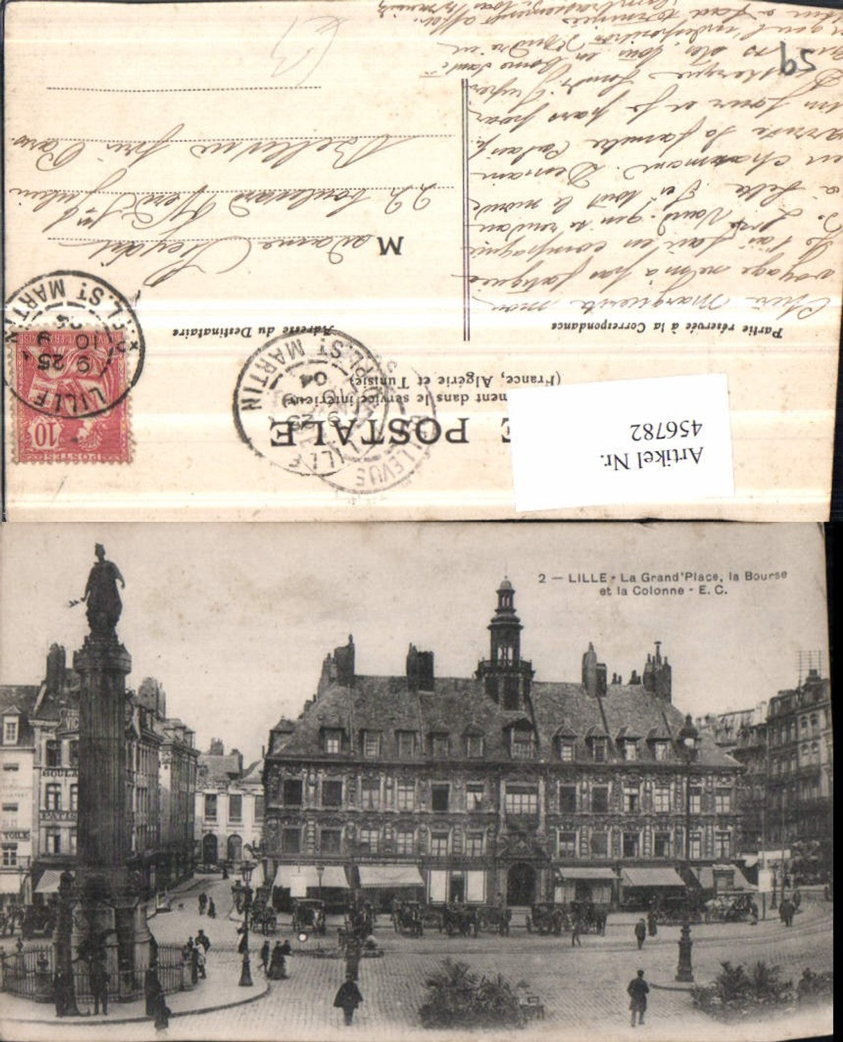456782,Nord-Pas-de-Calais Nord Lille Grand Place Bourse et Colonne Säule