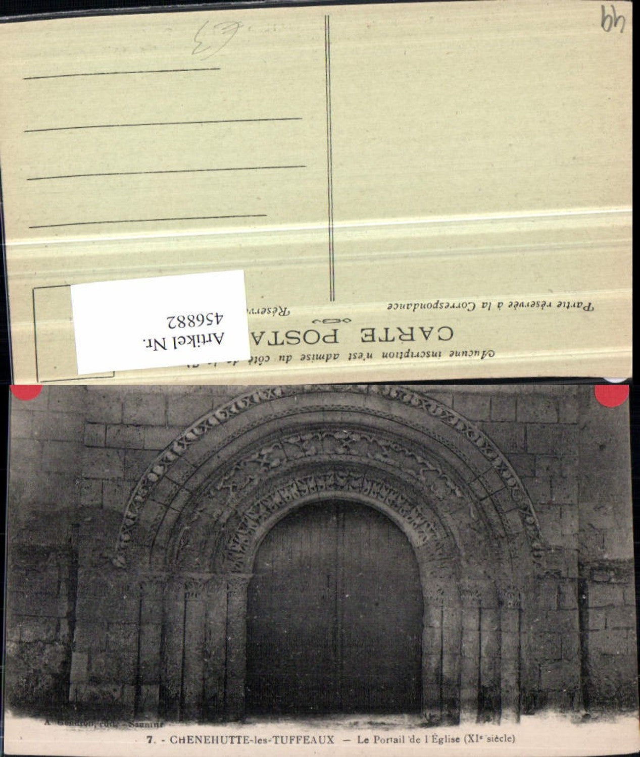 456882,Pays de la Loire Maine-et-Loire Chenehutte-les-Tuffeaux Eglise Portail Portal