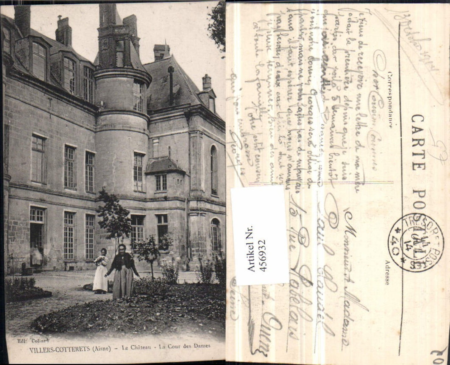 456932,Picardie Aisne Villers-Cotterets Chateau Schloss Cour des Dames