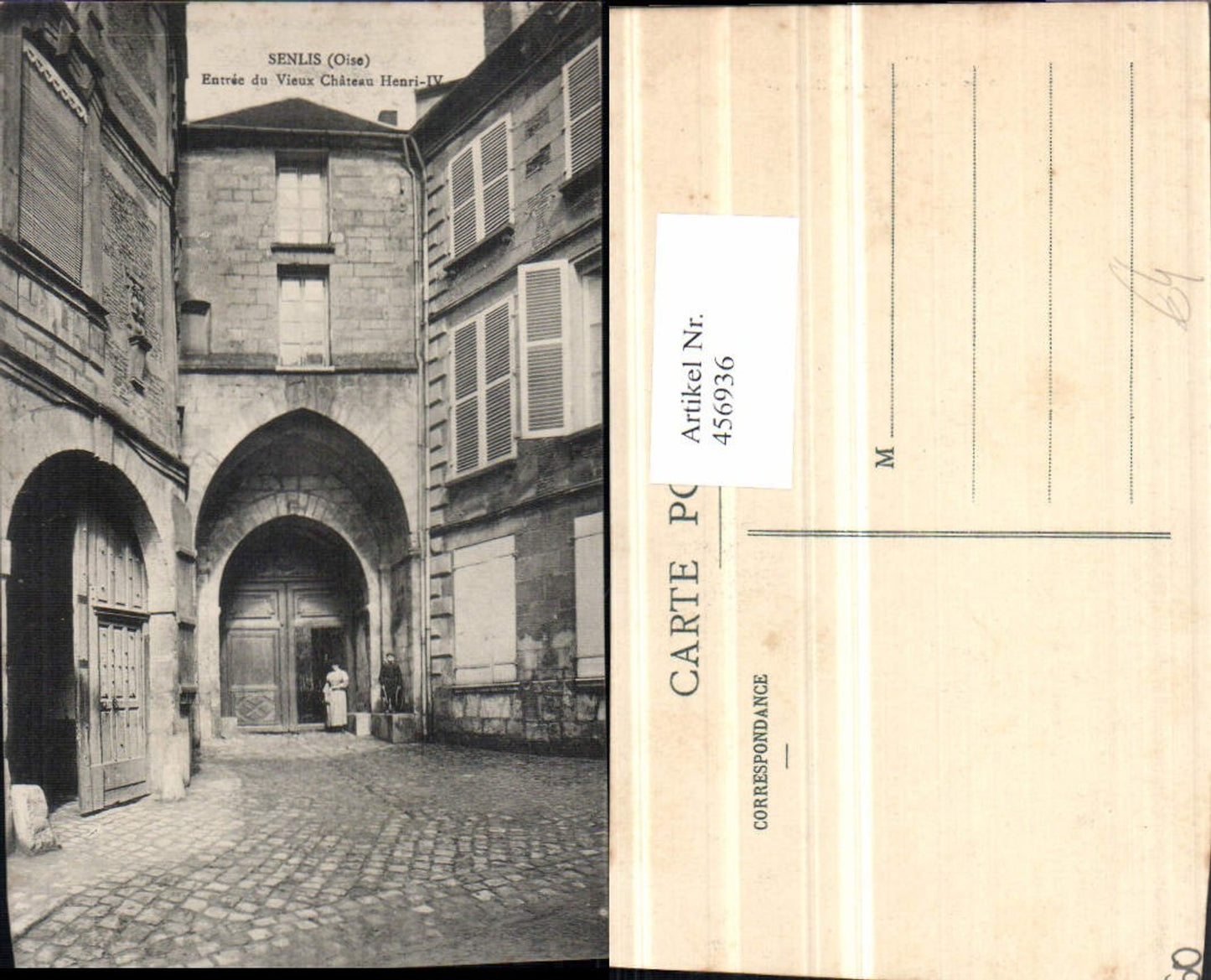 456936,Picardie Oise Senlis Entree du vieux Chateau Henri IV Schloss
