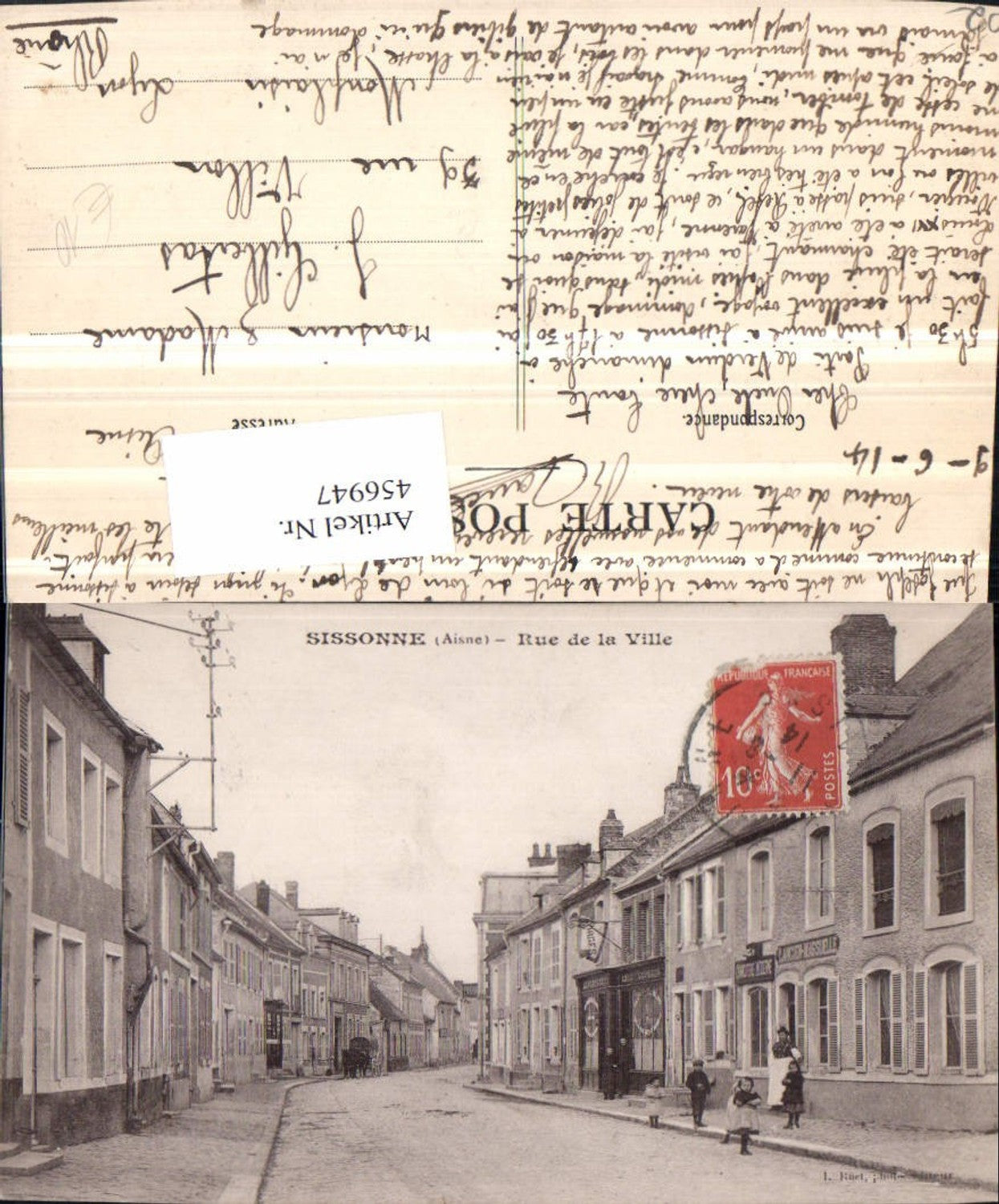 456947,Picardie Aisne Sissonne Rue de la Ville Straßenansicht