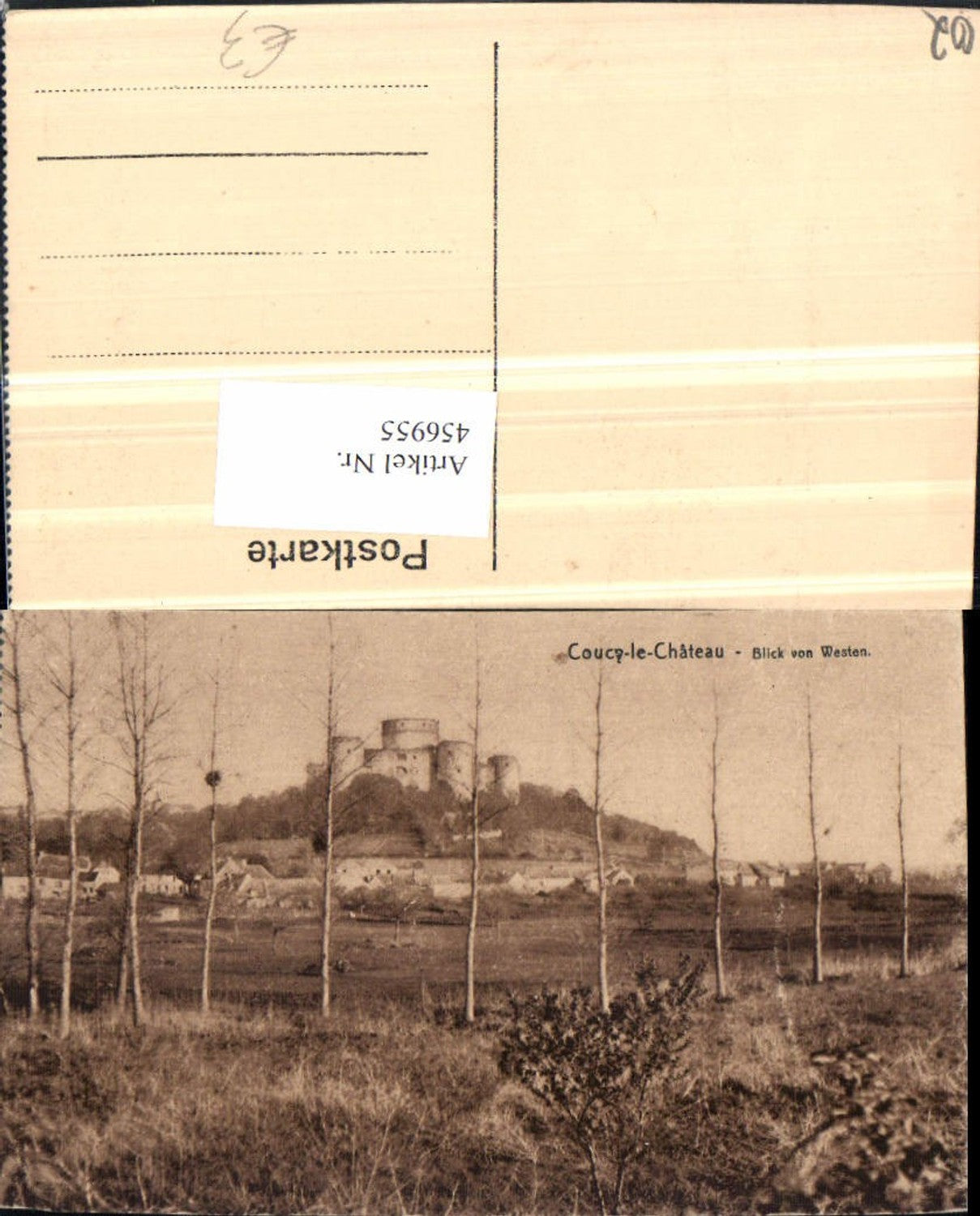 456955,Picardie Aisne Coucy-le-Chateau Teilansicht Schloss