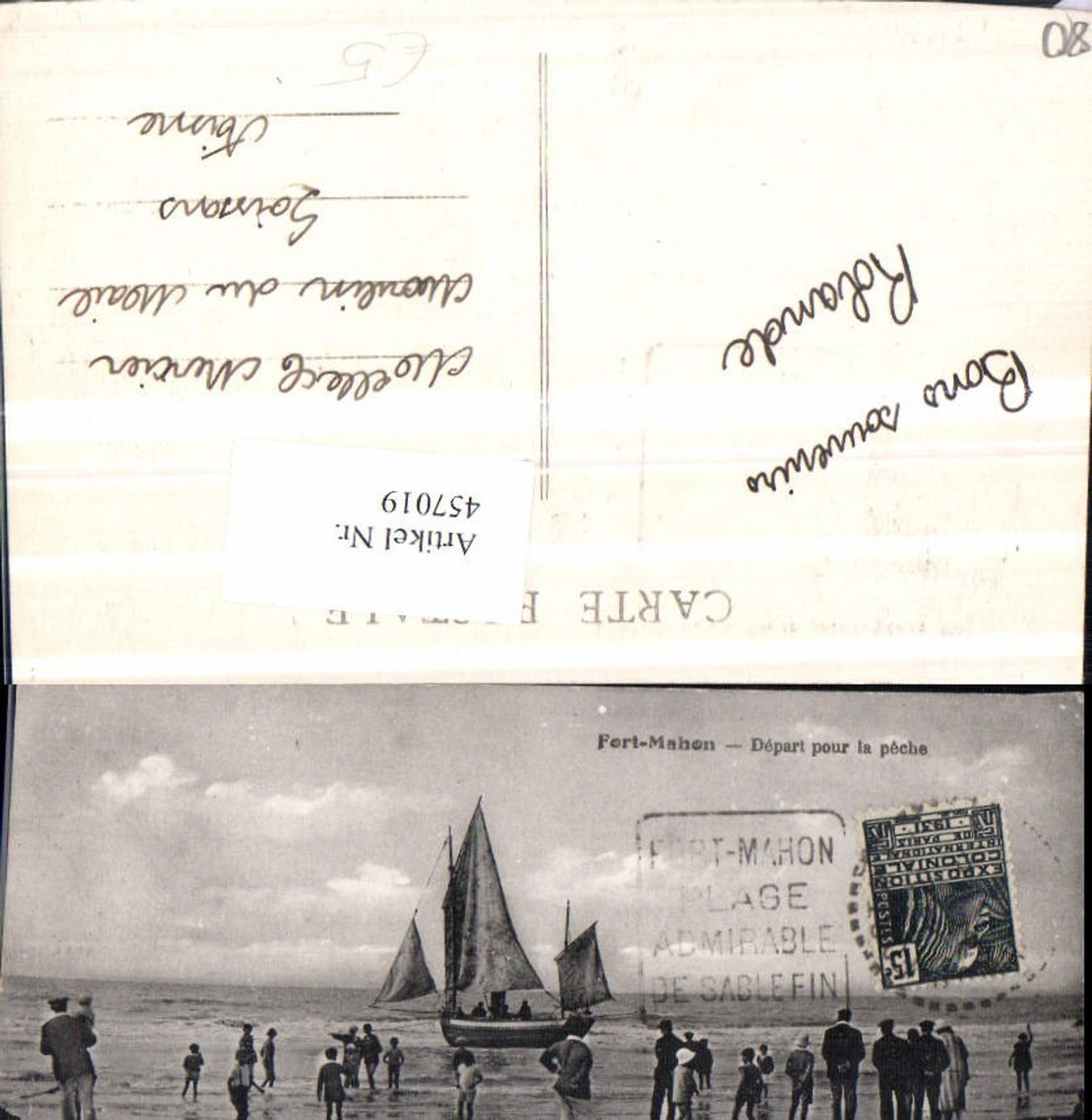 457019,Picardie Somme Fort-Mahon Plage Strandleben Strand Segelboot