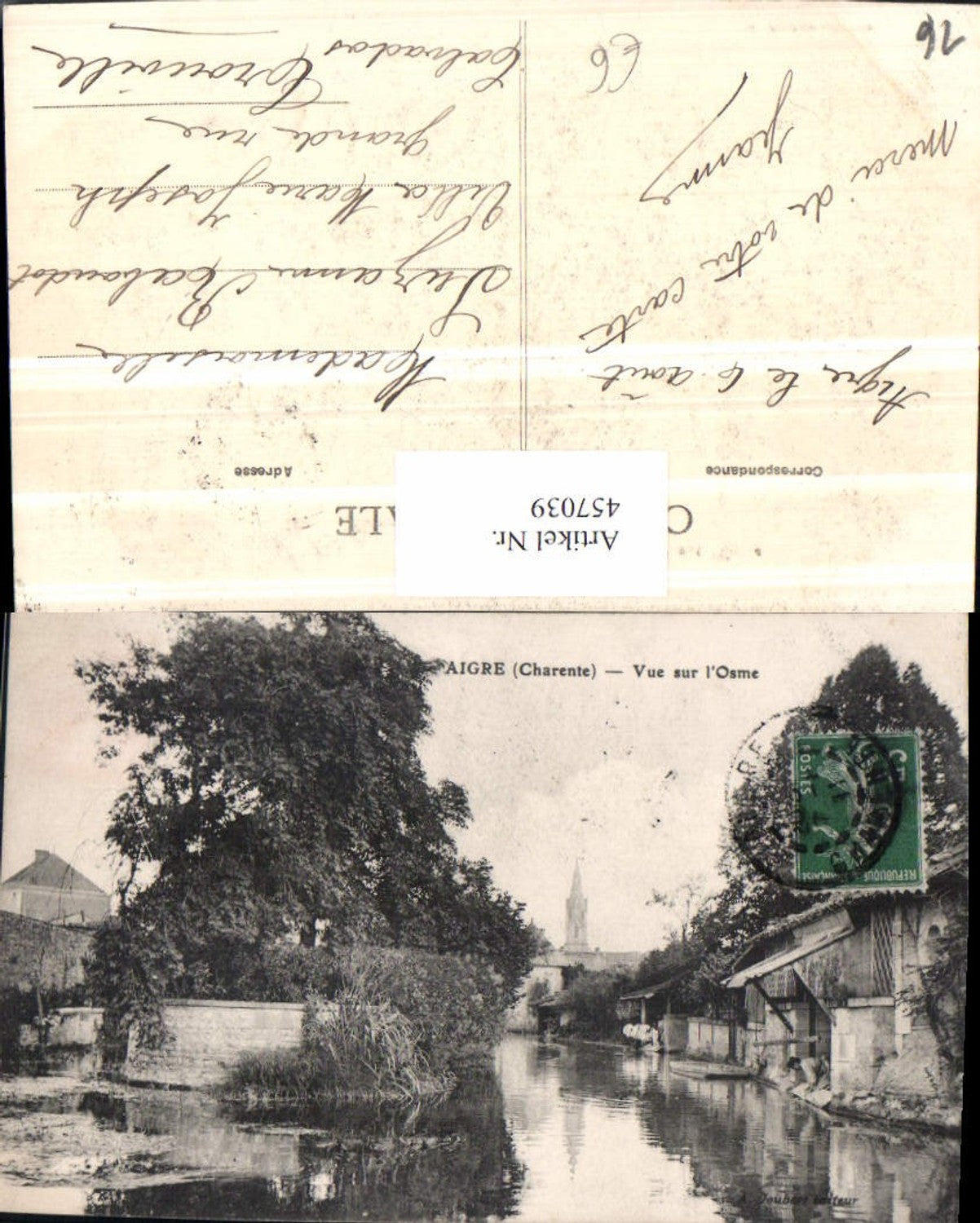 457039,Poitou-Charentes Charente Aigre Vue sur l'Osme Fluss