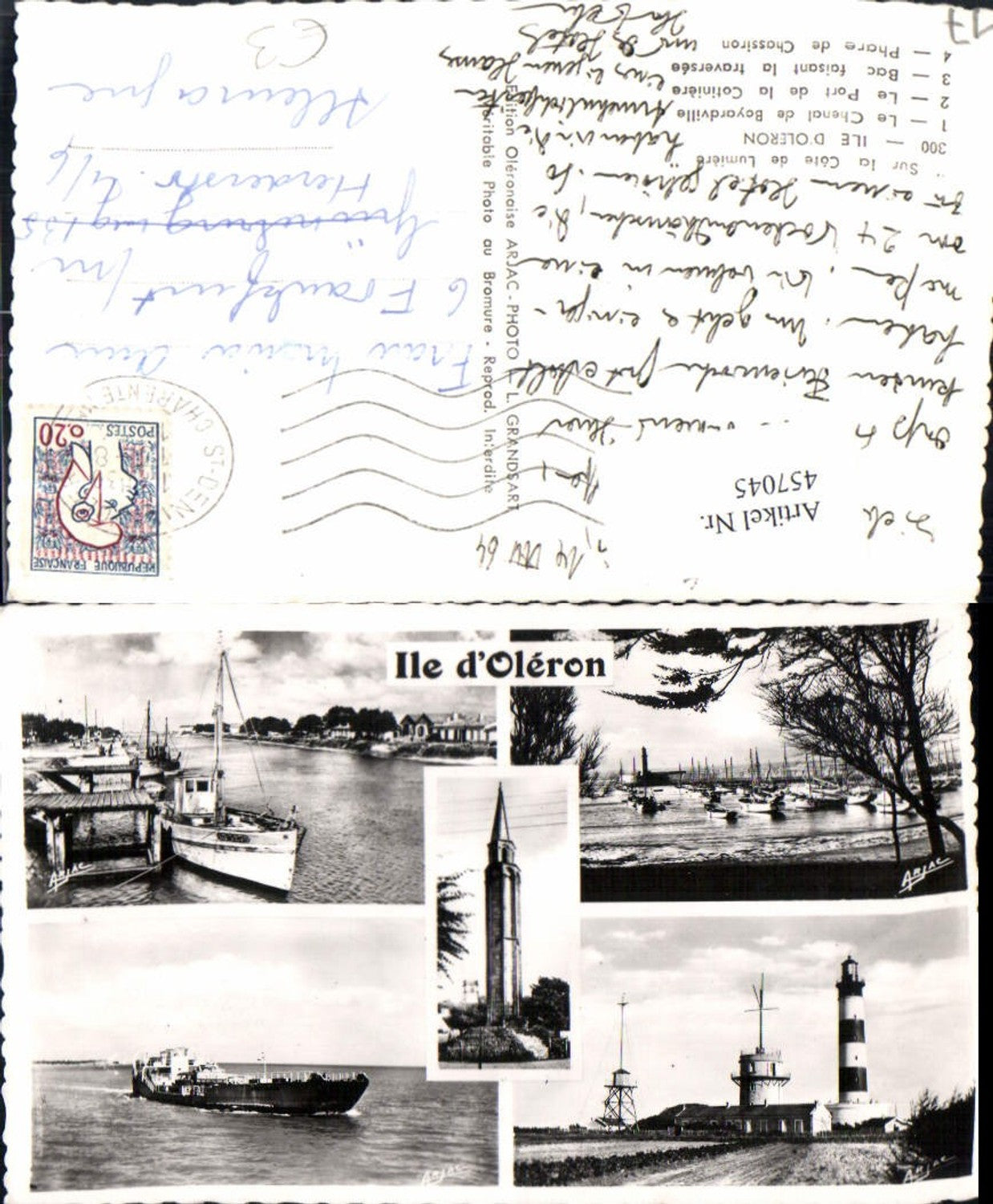457045,Poitou-Charentes Charente-Maritime Ile Oleron Hafen Leuchtturm Mehrbildkarte