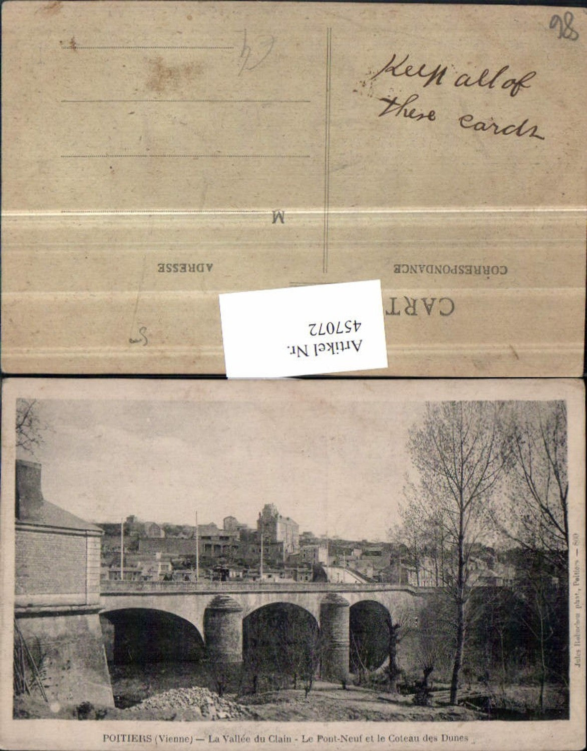 457072,Poitou-Charentes Vienne Poitiers Pont-Neuf Teilansicht Brücke