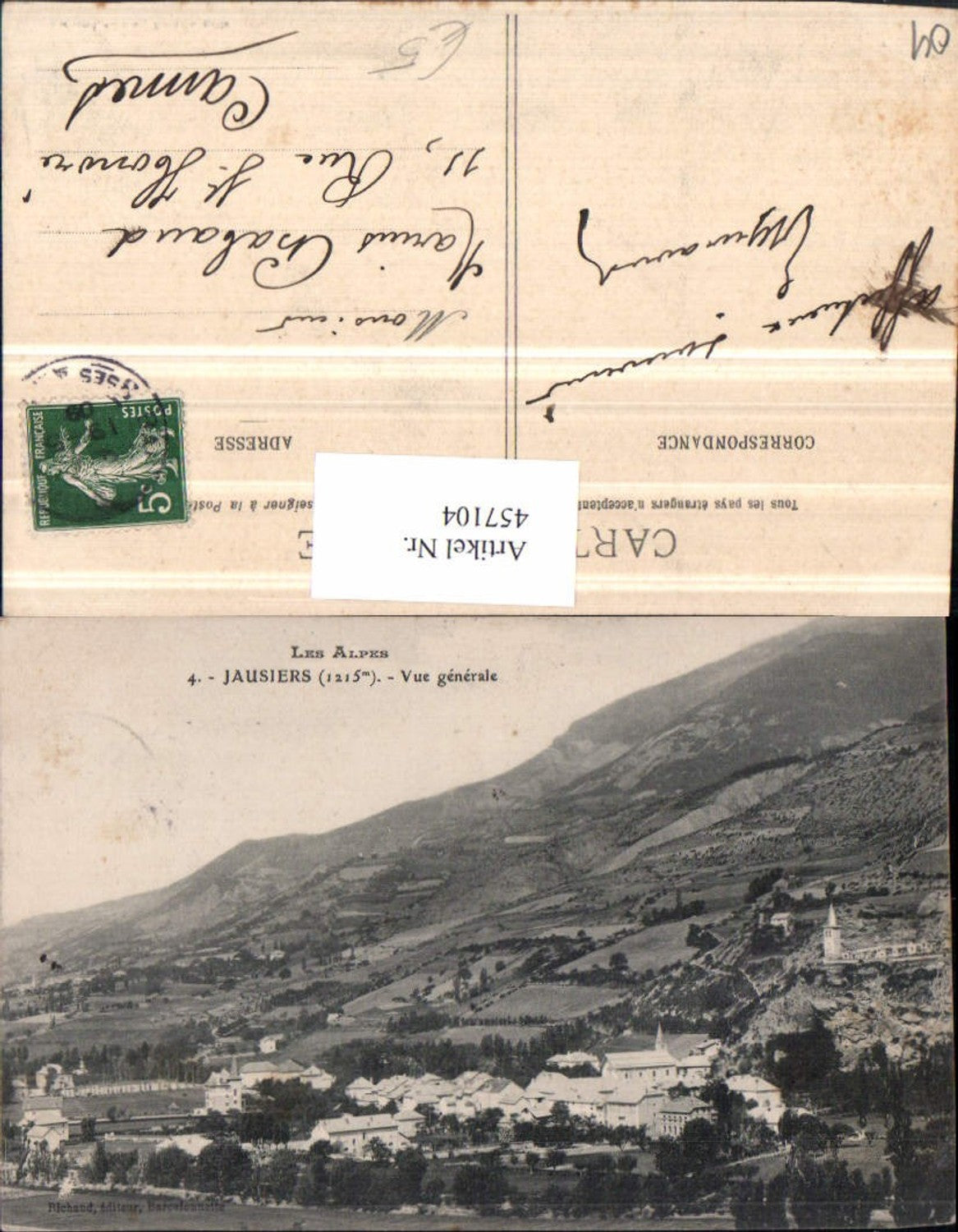 457104,Provence-Alpes-Cote-Azur Alpes-de-Haute-Provence Jausiers Vue generale Totale