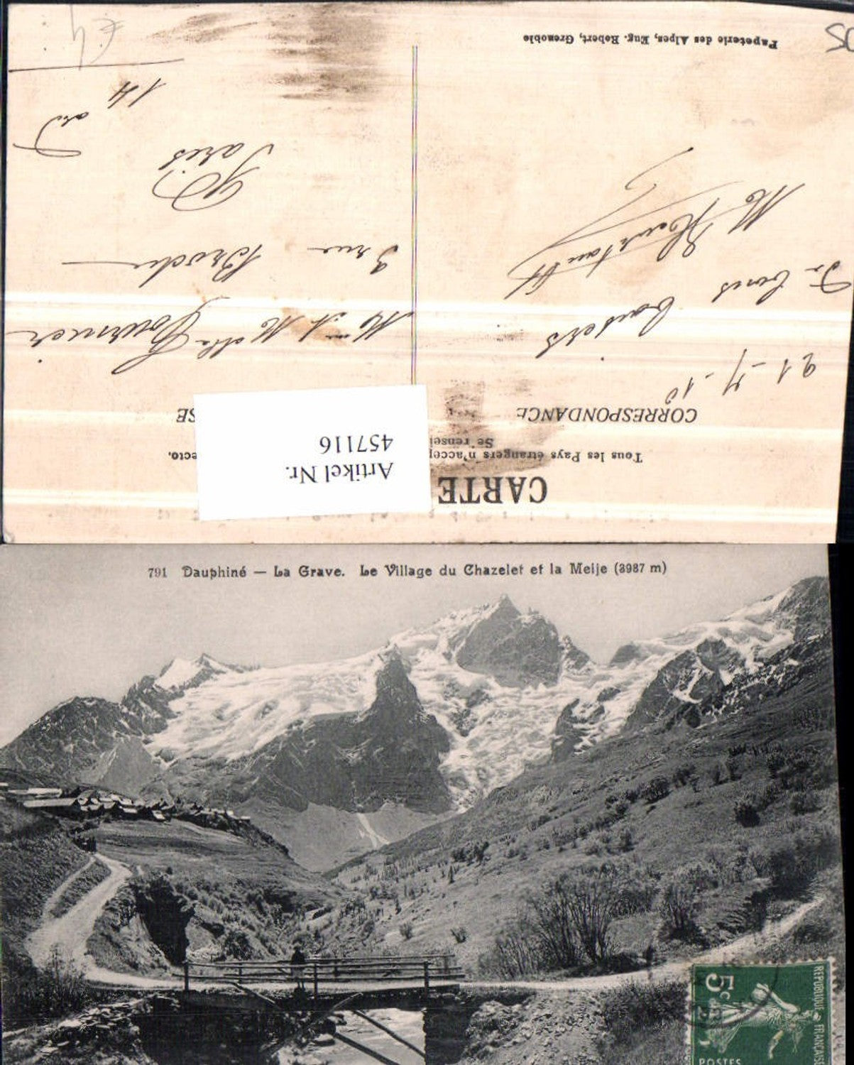 457116,Provence-Alpes-Cote-Azur Hautes-Alpes La Grave et Meije Bergkulisse