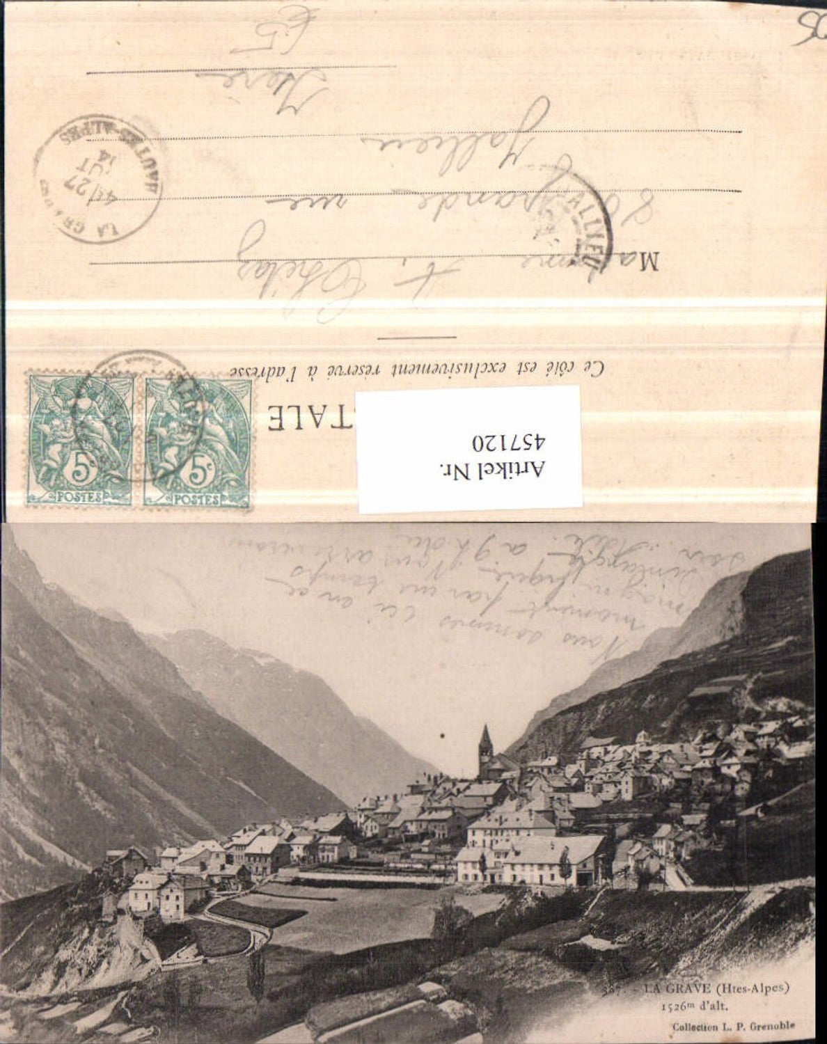 457120,Provence-Alpes-Cote-Azur Hautes-Alpes La Grave Totale Bergkulisse