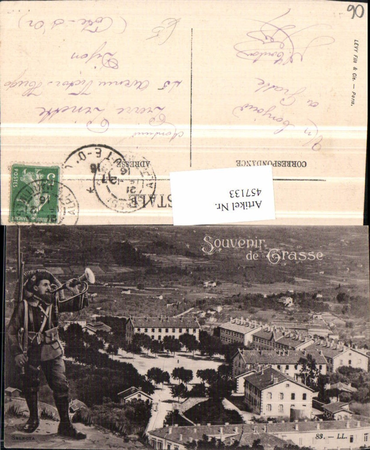 457133,Provence-Alpes-Cote-Azur Alpes-Maritimes Grasse Teilansicht Trompeter