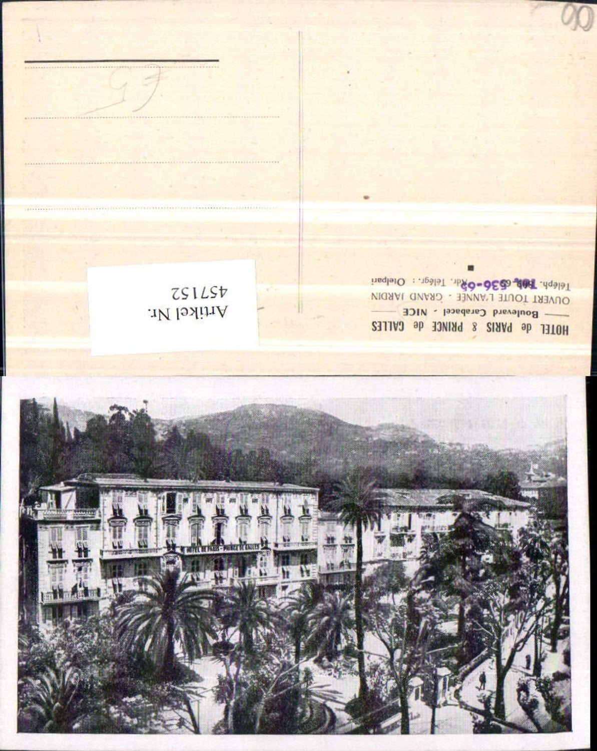 457152,Provence-Alpes-Cote-Azur Alpes-Maritimes Nice Nizza Hotel Paris