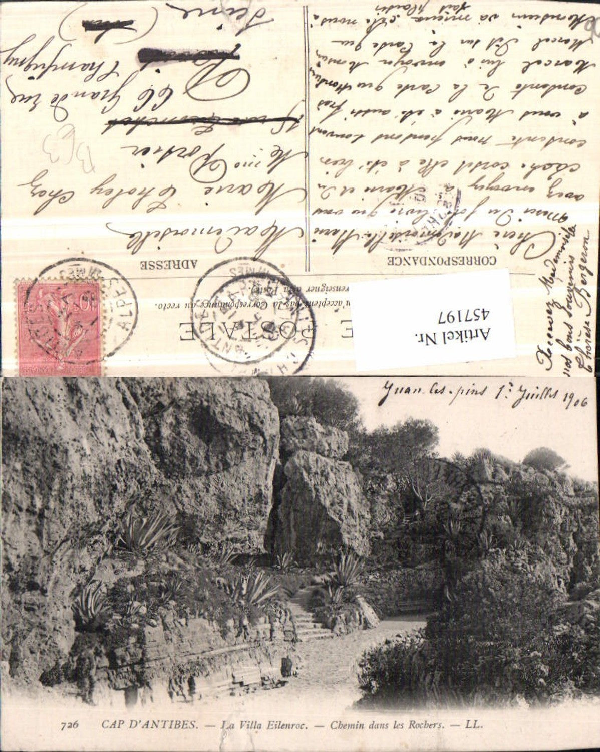 457197,Provence-Alpes-Cote-Azur Alpes-Maritimes Cap Antibes Chemin dans les Rochers