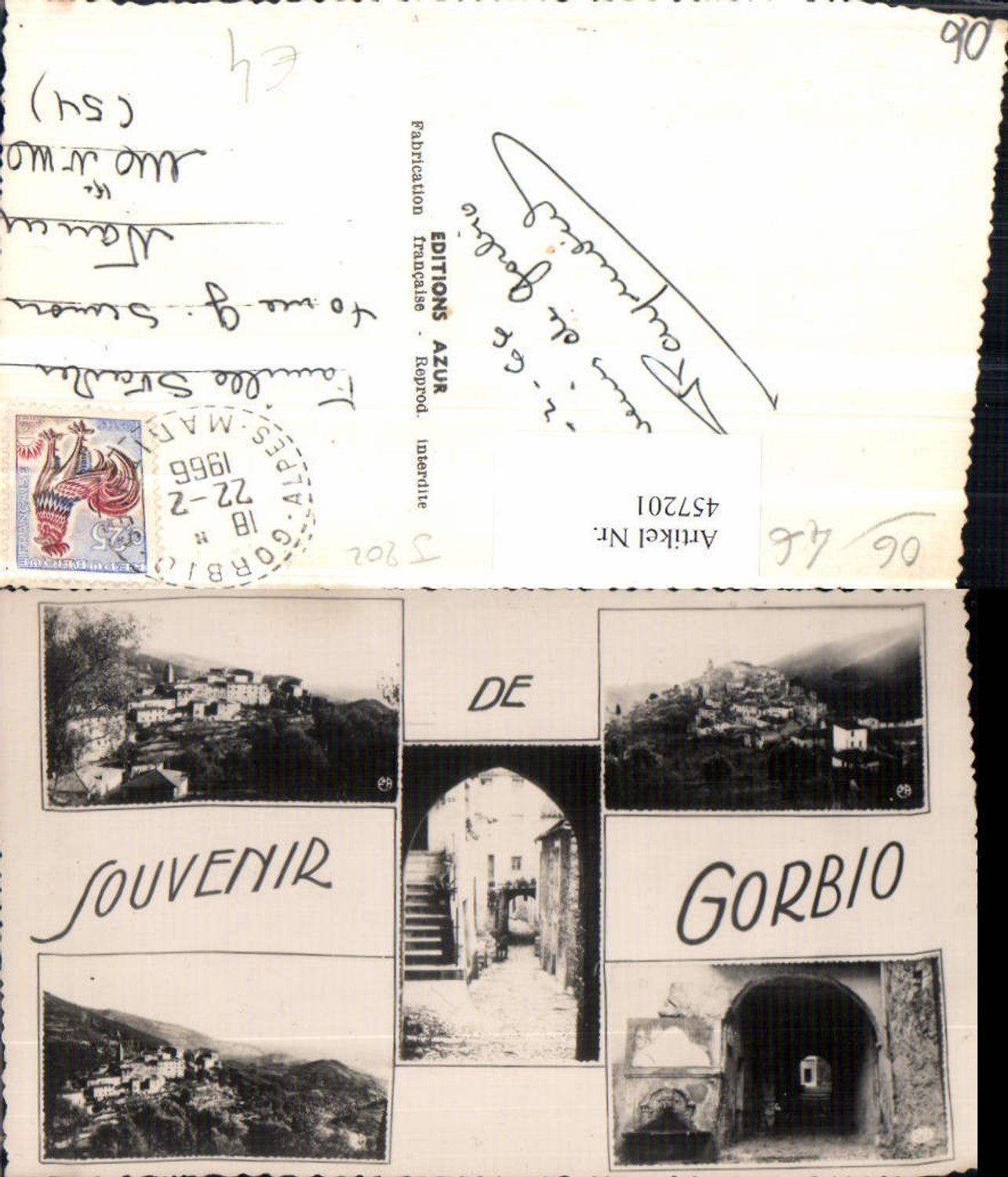 457201,Provence-Alpes-Cote-Azur Alpes-Maritimes Gorbio Totale Tor Mehrbildkarte