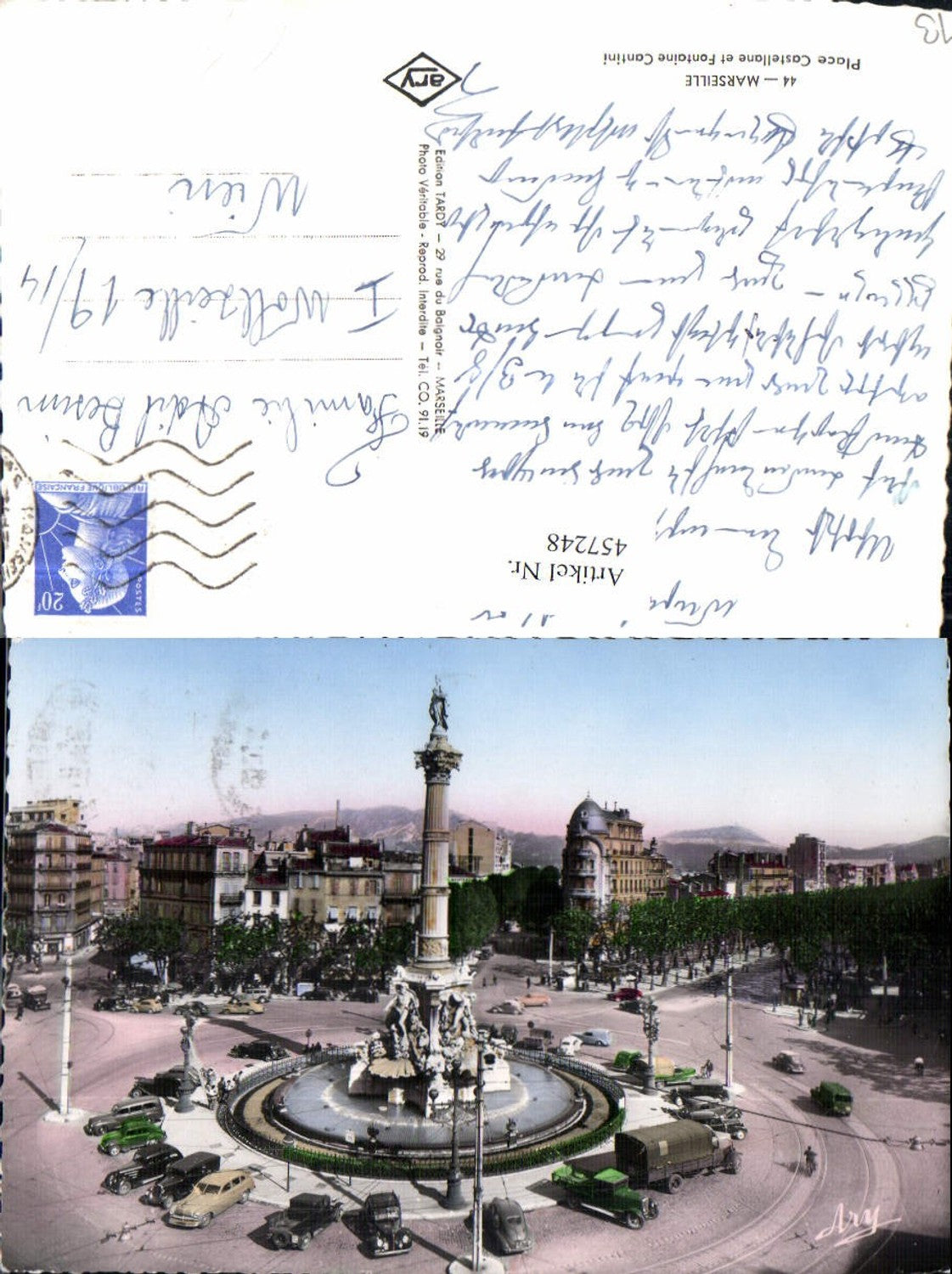 457248,Provence-Alpes-Cote-Azur Bouches-du-Rhone Marseille Place Castellance Säule