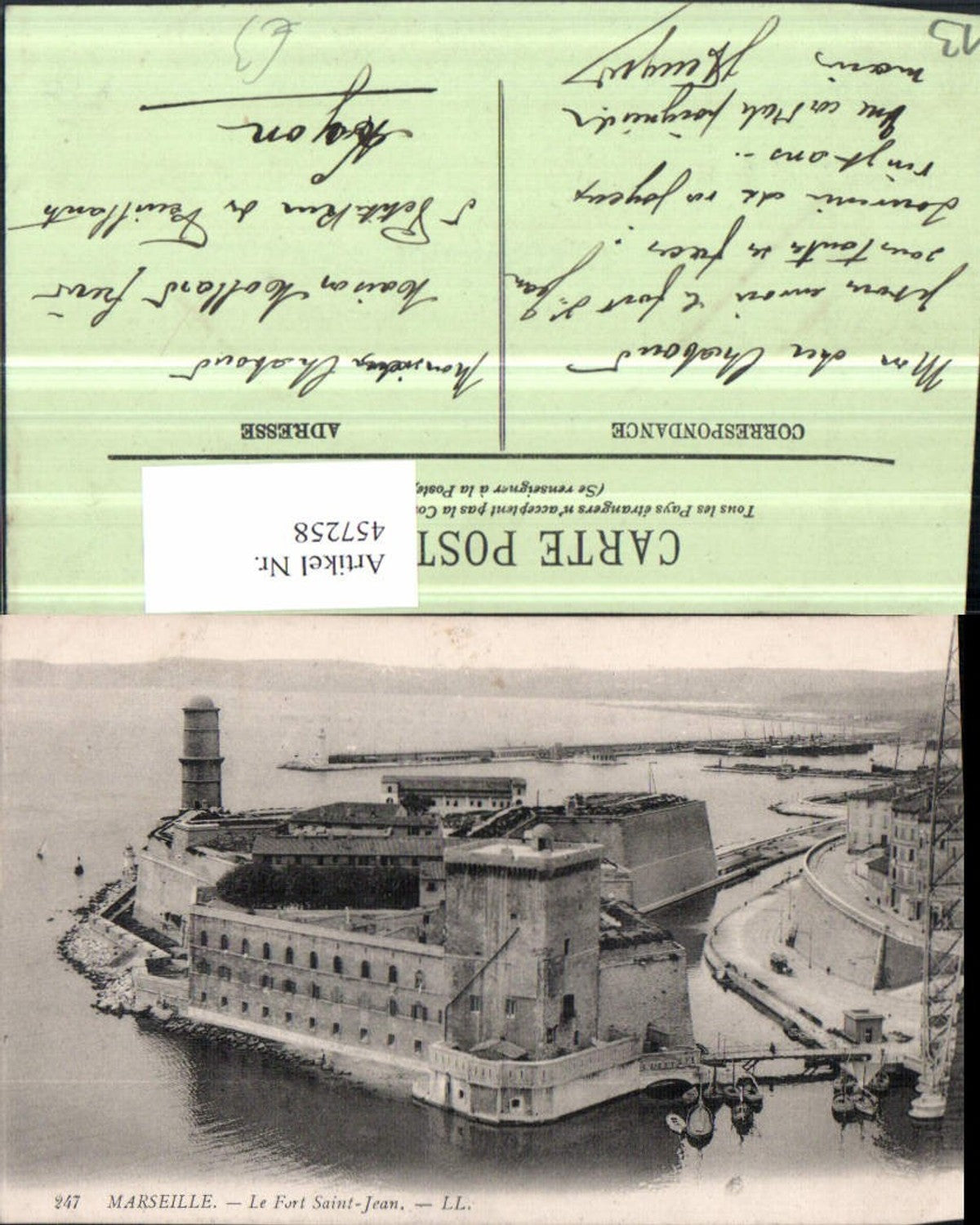 457258,Provence-Alpes-Cote-Azur Bouches-du-Rhone Marseille Fort St-Jean Festung