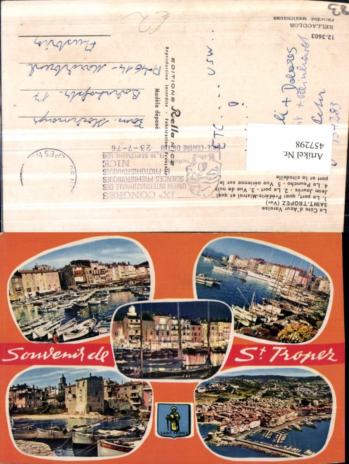 457298,Provence-Alpes-Cote-Azur Var Saint-Tropez Totale Hafen Boote Mehrbildkarte