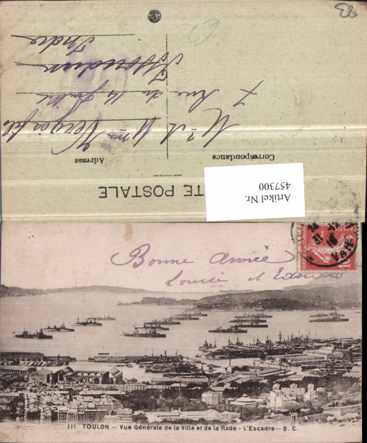 457300,Provence-Alpes-Cote-Azur Var Toulon Vue Generale Totale Hafen Dampfer