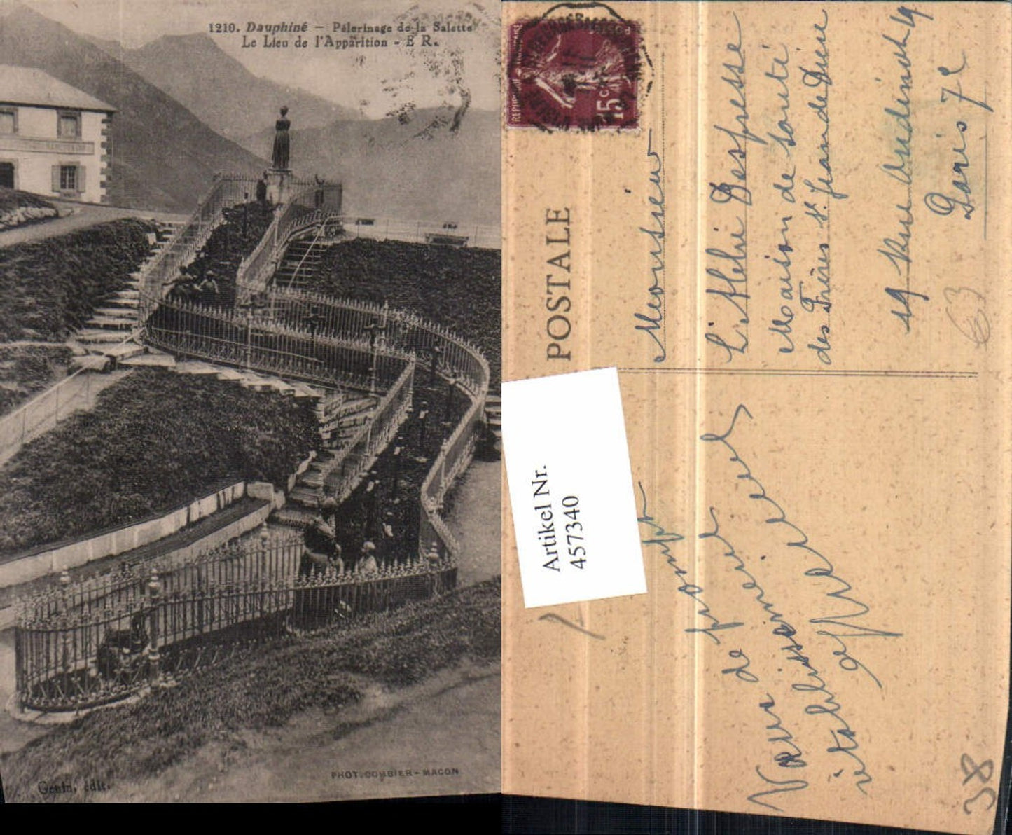 457340,Rhone-Alpes Isere Pelerinage de la Salette Lieu Apparition Stiege