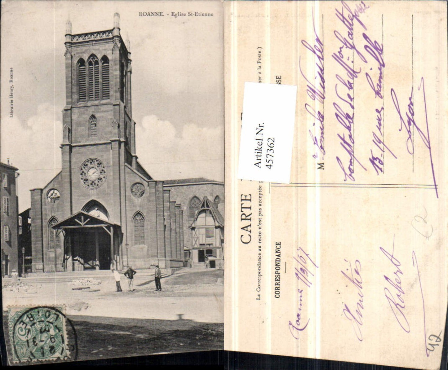 457362,Rhone-Alpes Loire Roanne Eglise St-Etienne Kirche
