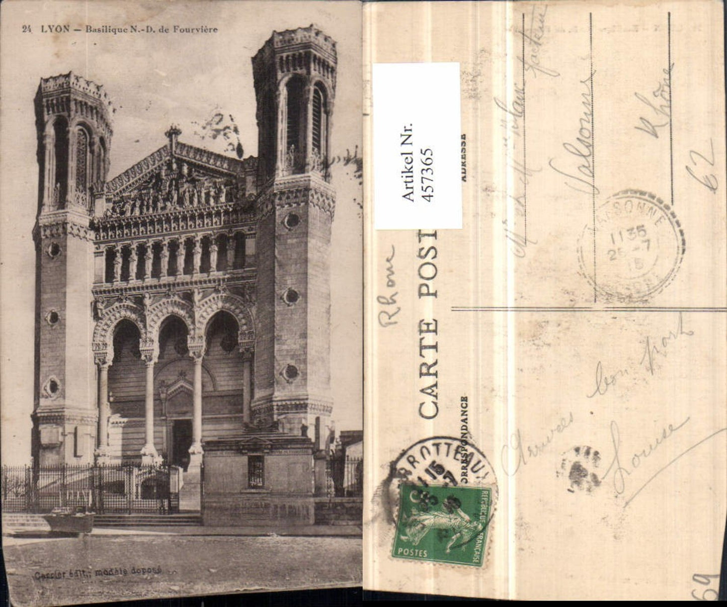 457365,Rhone-Alpes Rhone Lyon Basilique Notre-Dame de Fourviere Kirche